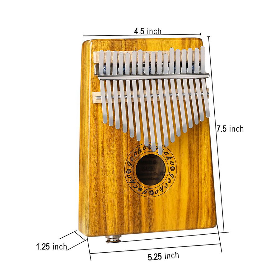 Đàn Kalimba 17 Phím Gỗ Koa Gecko K17KEQ (Có EQ)