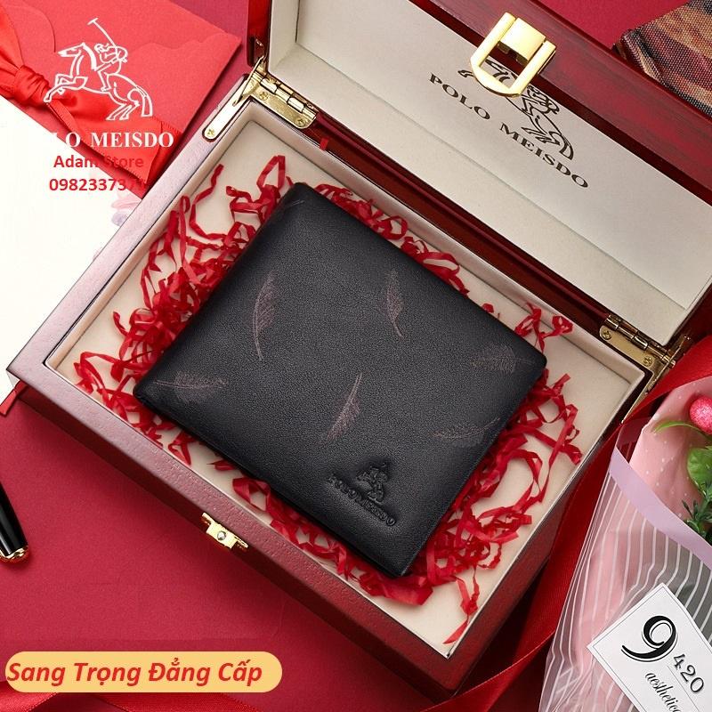 Ví Da Bò Nam Cao Cấp Hàng Hiệu POLO MEISDO Full Hộp Phù Hợp Làm Quà Biếu Tặng Sinh Nhật