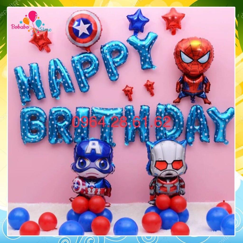 Set bong bóng phụ kiện trang trí sinh nhật, party cho bé trai, bé gái nhiều họa tiết 35-40cm - BOBABO