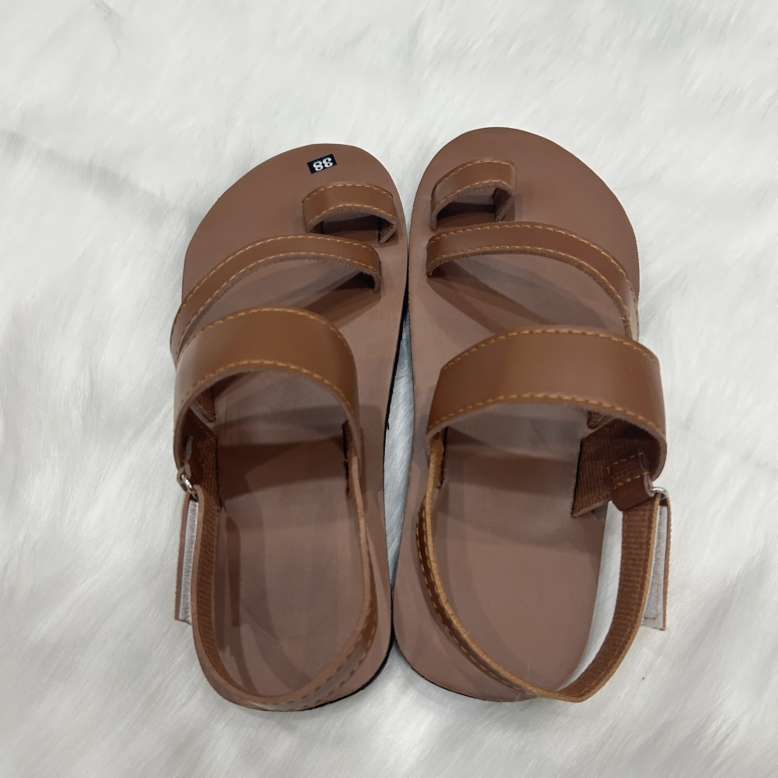 Dép sandal Nữ quai da mềm Đế bệt Cao Su ôm chân LYNA Sandal mã SD25