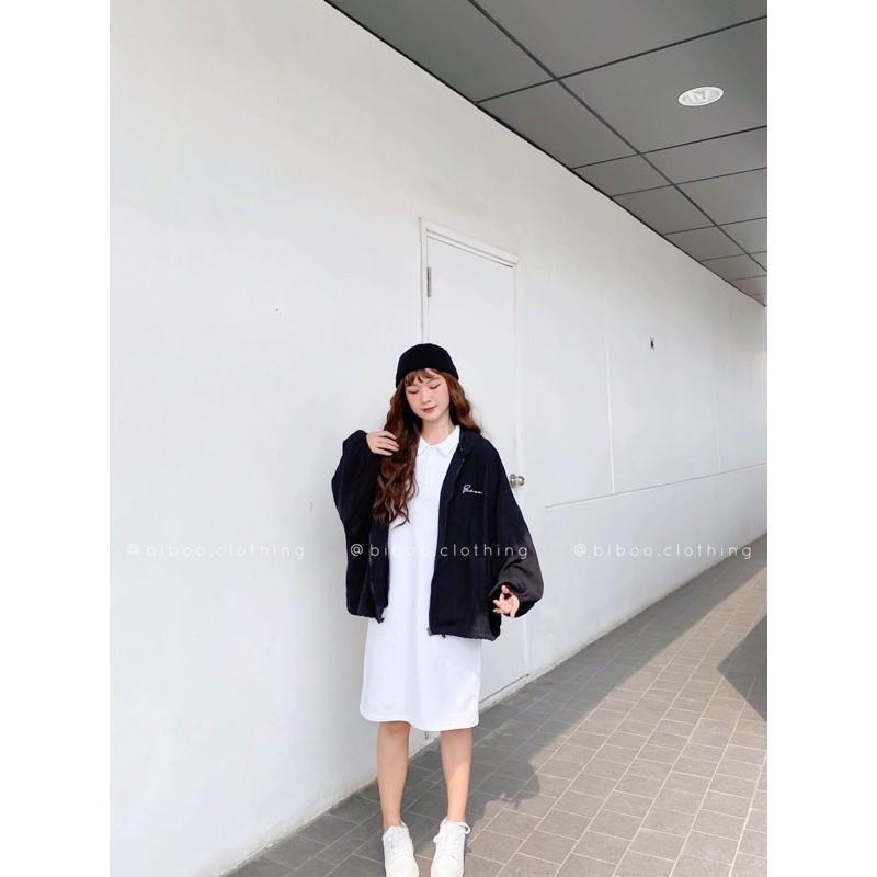 Áo khoác kaki nhung chữ ký ulzzang nam nữ