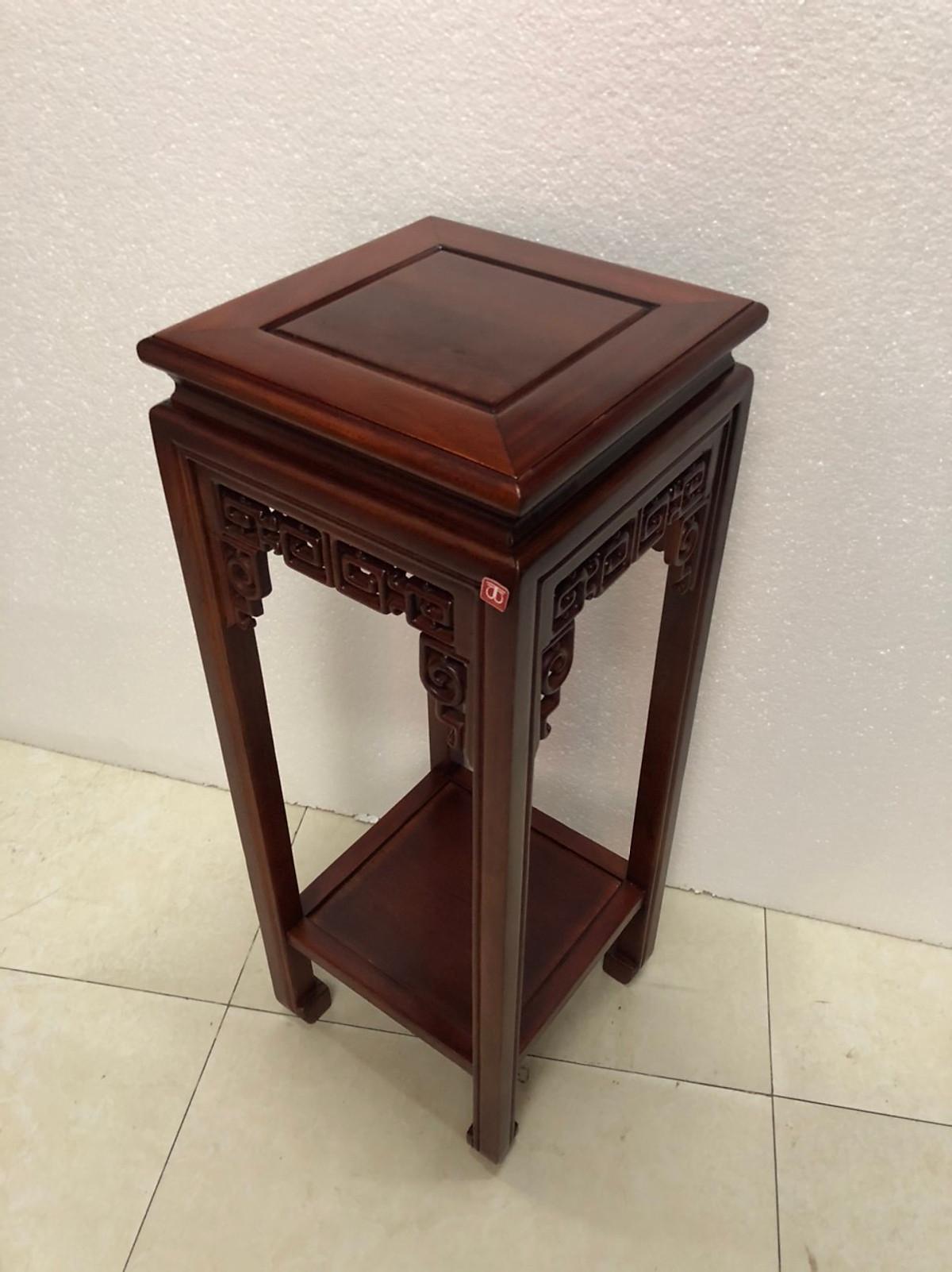 Đôn Vuông Gỗ Gụ Mặt 30cm x 30cm Cao 70cm – Cao 80cm kê vật trang trí hoặc kê tượng