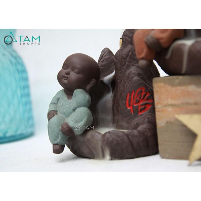 Thác khói trầm hương để bàn chú tiểu ngồi ngủ PH-TKTH-04