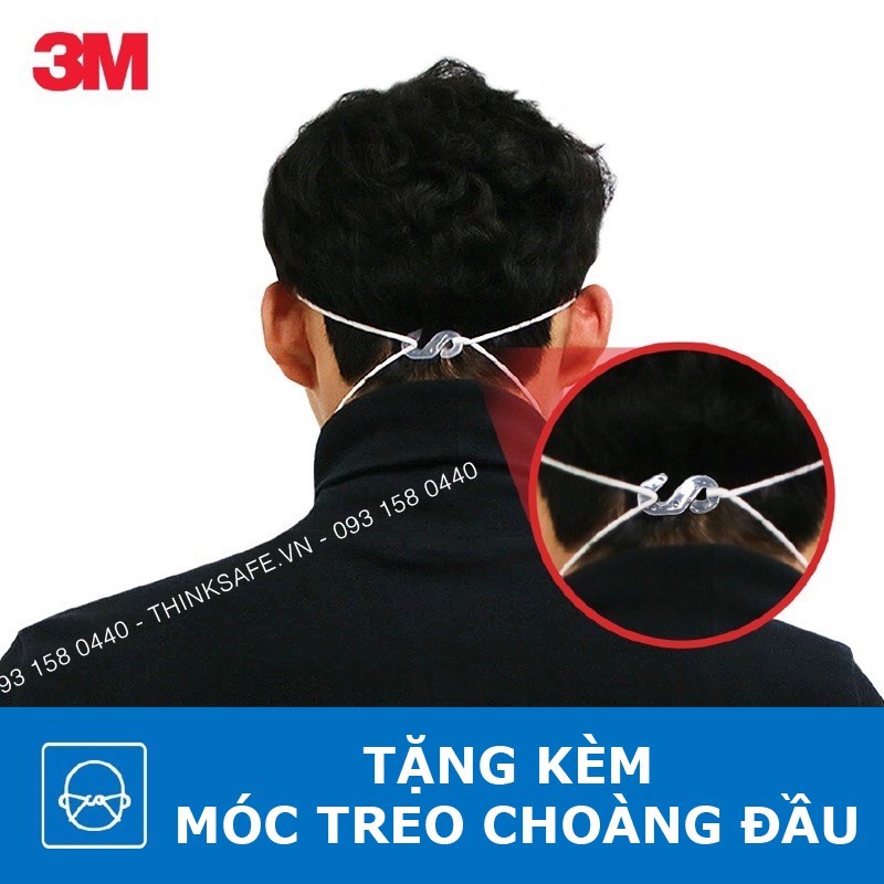 Khẩu trang phòng dịch 3M 9013 kháng khuẩn và chống bụi mịn đạt chuẩn KF94 tương đương với khẩu trang N95, chuyên dùng cho chống lây nhiễm, thiết kế không đau tai