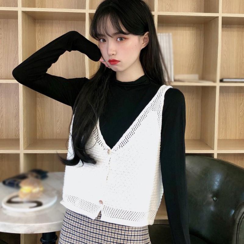 Áo Len Nữ Không Tay Dáng Rộng Thời Trang Dễ Phối