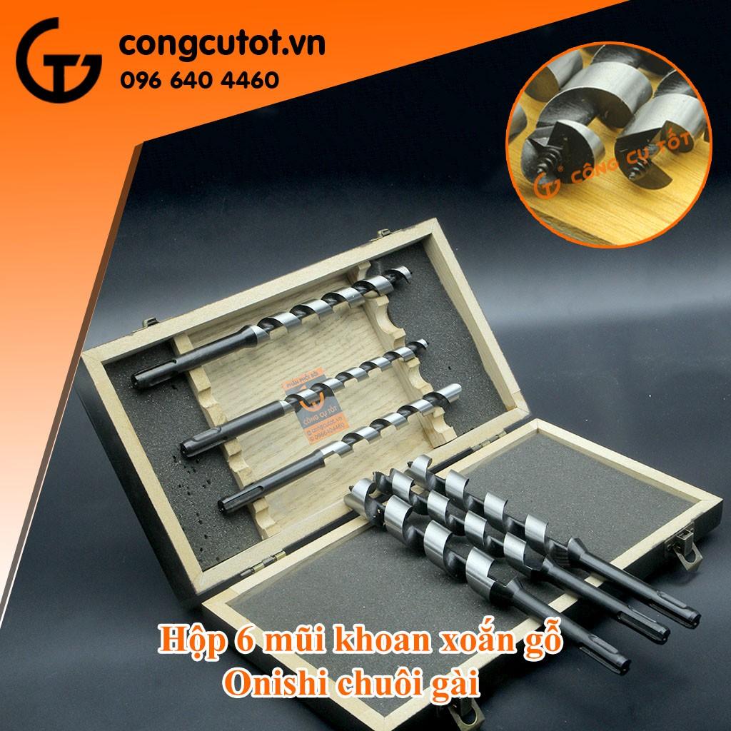 Hộp 6 mũi khoan gỗ xoắn ốc chuôi gài SDS