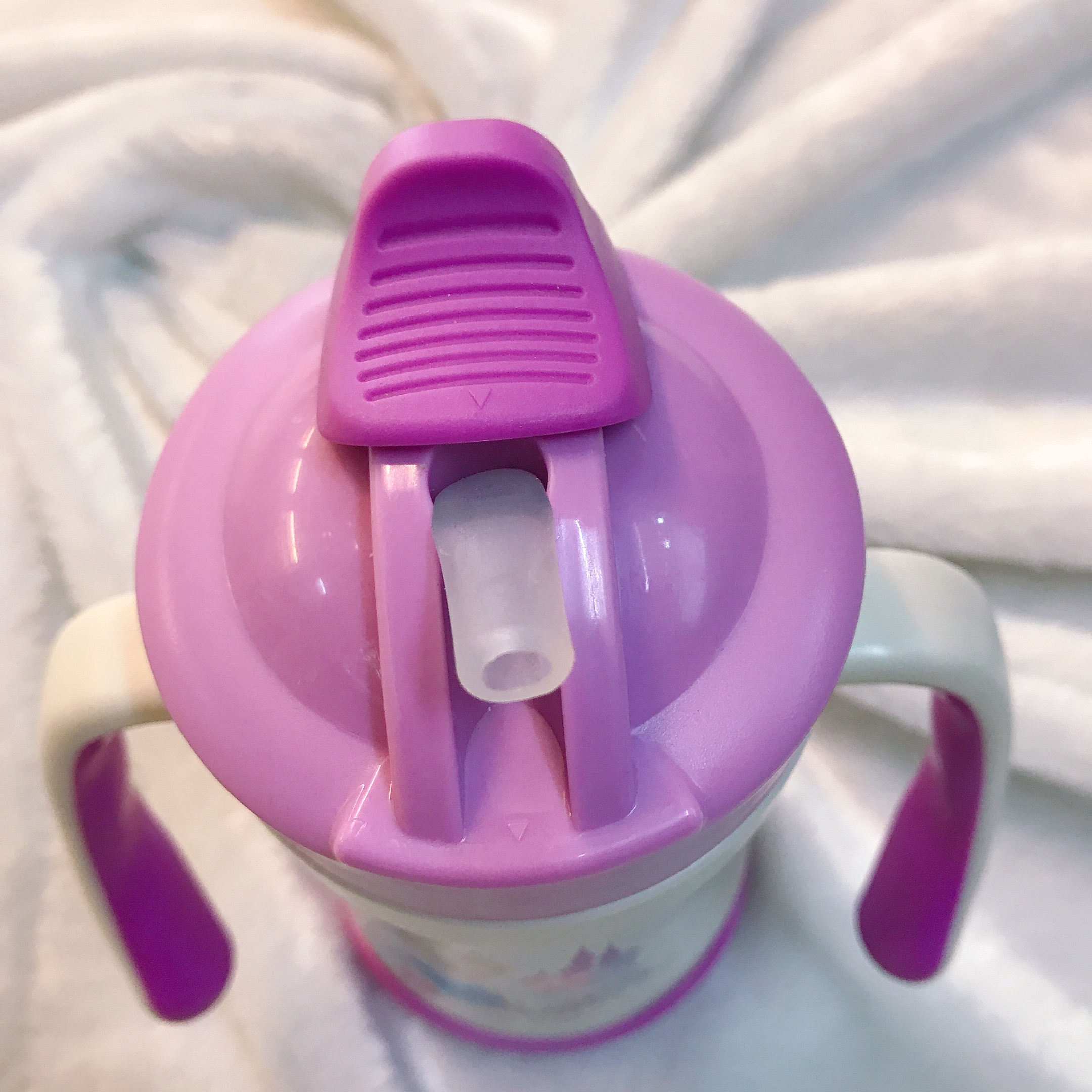 Bình nước giữ nhiệt 2 quai cầm hình công chúa Princess màu tím cho trẻ em, các bé, học sinh -  - WD-3226T
