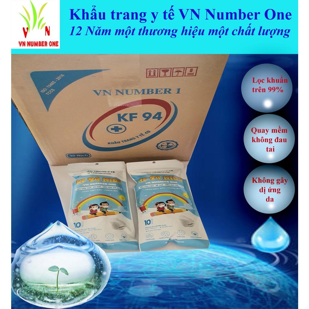 Khẩu trang y tế KF 94 Trẻ em VN NUMBER ONE Combo 5 gói (gói 10 cái), Sản phẩm đạt chứng nhận CE Châu Âu