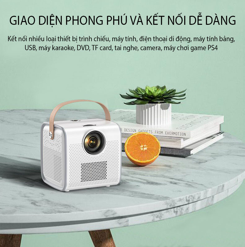 ROGTZ (Hỗ Trợ Tiếng Việt) Máy Chiếu Mini Siêu Nét Kết Nối Bluetooth Wifi Chạy Hệ Điều Hành Android S6 Cao Cấp - Hàng Nhập Khẩu