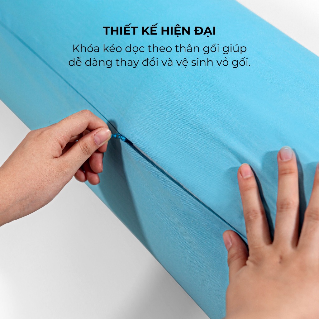 [Nhiều màu - Khoá kéo] Vỏ Gối Ôm Gòn Bedding Cotton 100% Hàn Quốc Màu Trơn 35x100 cm 37x105 cm