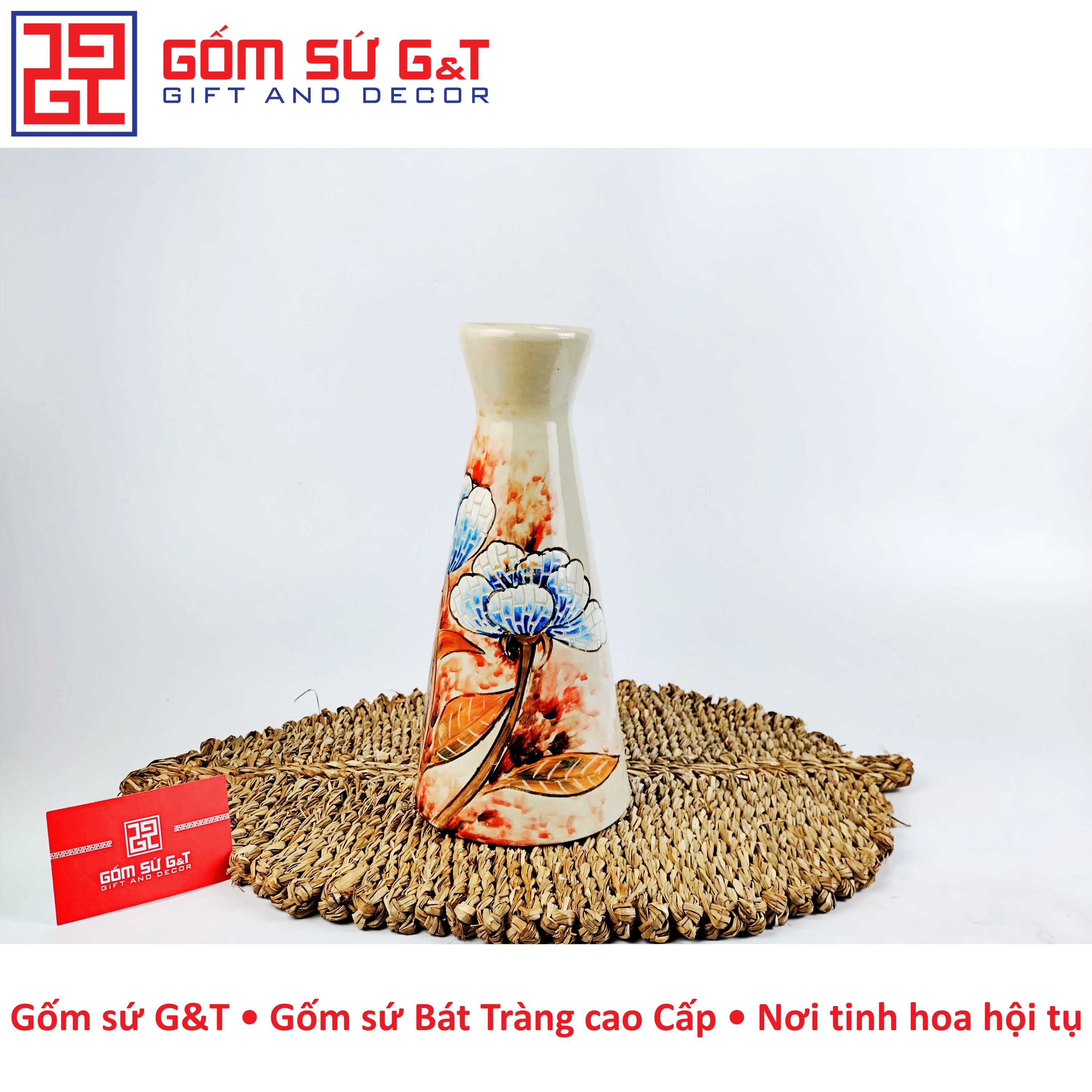 Lọ hoa chân váy hoa huệ Gốm Sứ G&amp;T