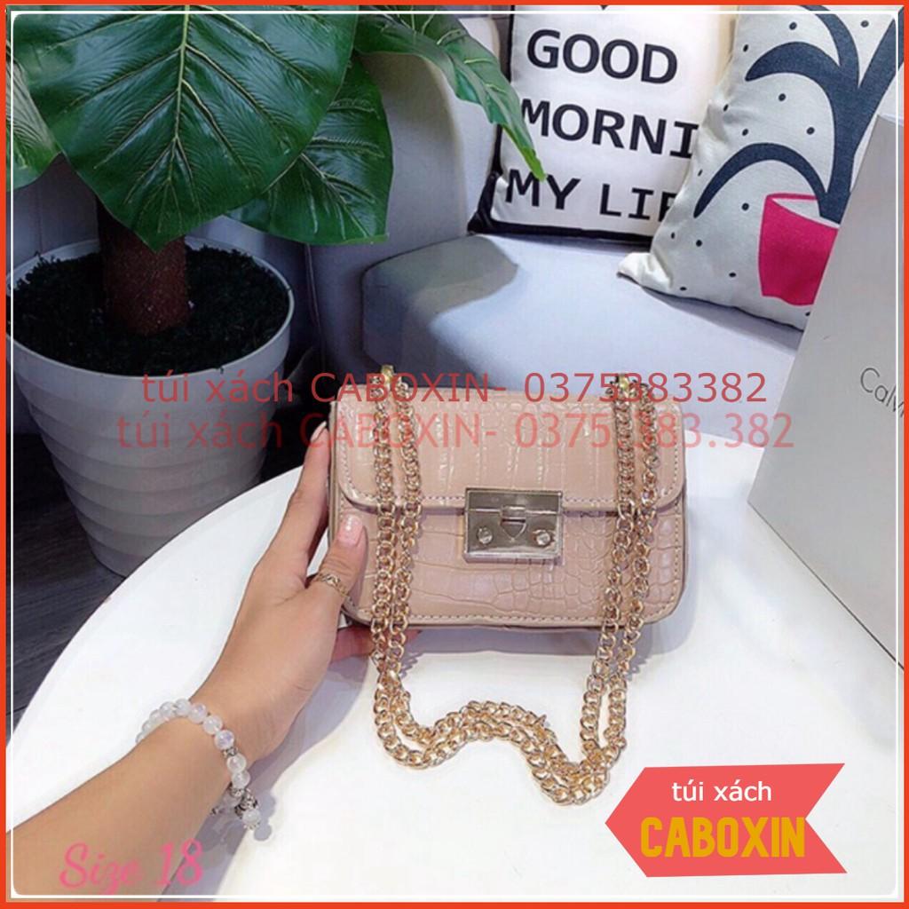 Túi xách miu phụ kiện vàng size 18 da rắn -CABOXIN tuyển sỉ toàn quốc