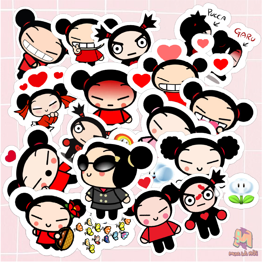 Miếng dán Stickers chủ đề Pucca