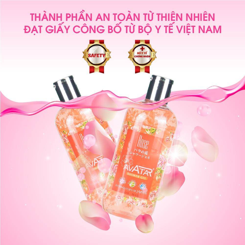 Sữa tắm Nhật cao cấp cánh hoa hồng Rose 500ml- giúp tươi trẻ làn da mịn màng, mềm mại và trắng hồng