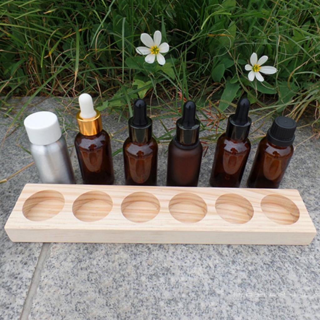 Essential Oil Storage Case Display Stand Oil Wood Rack Holder Tray