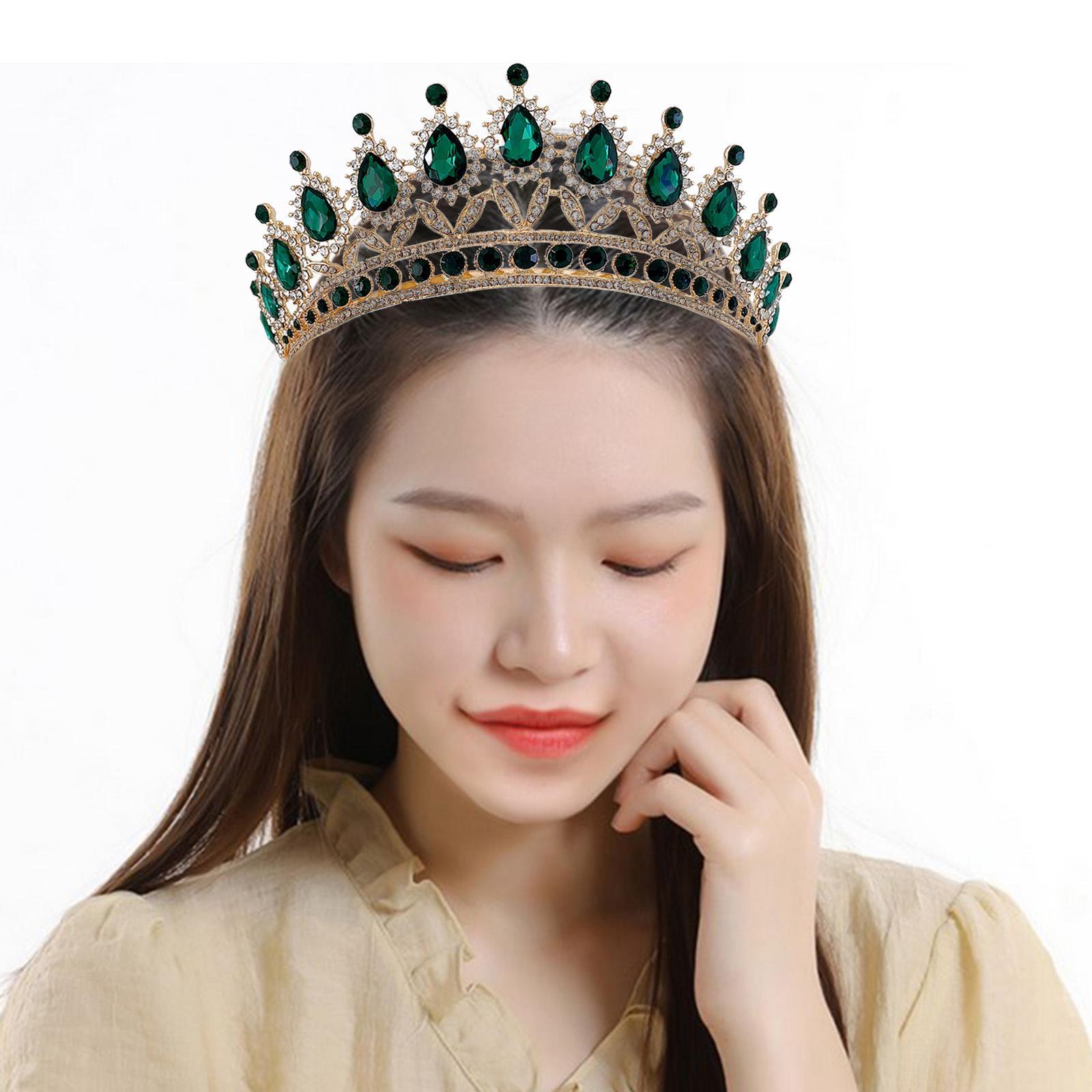 Tiara Crown with Comb Baroque Gifts Gorgeous Tiara Crown for Party Birthday