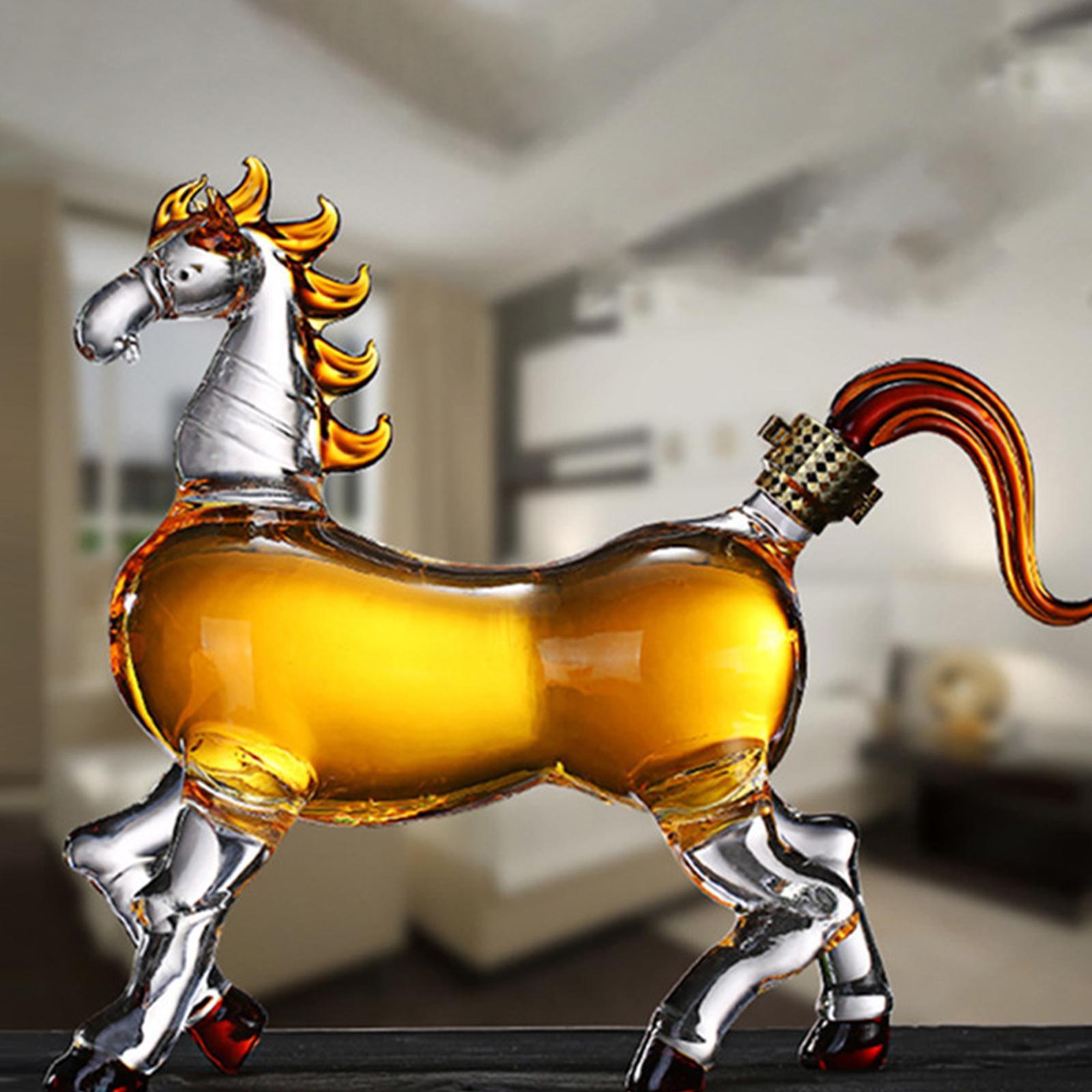 Creative Horse Shape Decanter Animal Liquor Bottle 1000ml Holder Container