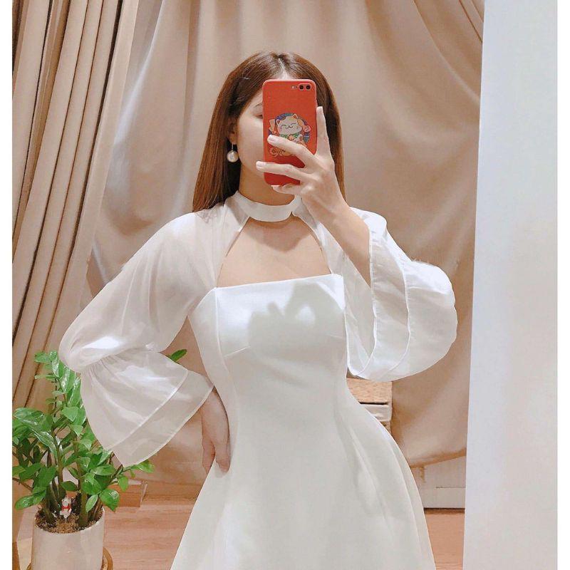 Đầm dự tiệc tay phối lưới Lagi Dress