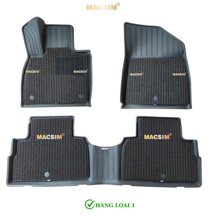 Thảm lót sàn xe ô tô 2 lớp Hyundai Palisade 2022-2024+ Nhãn hiệu Macsim 3W chất liệu nhựa TPE đúc khuôn cao cấp - màu đen (2 hàng ghế)