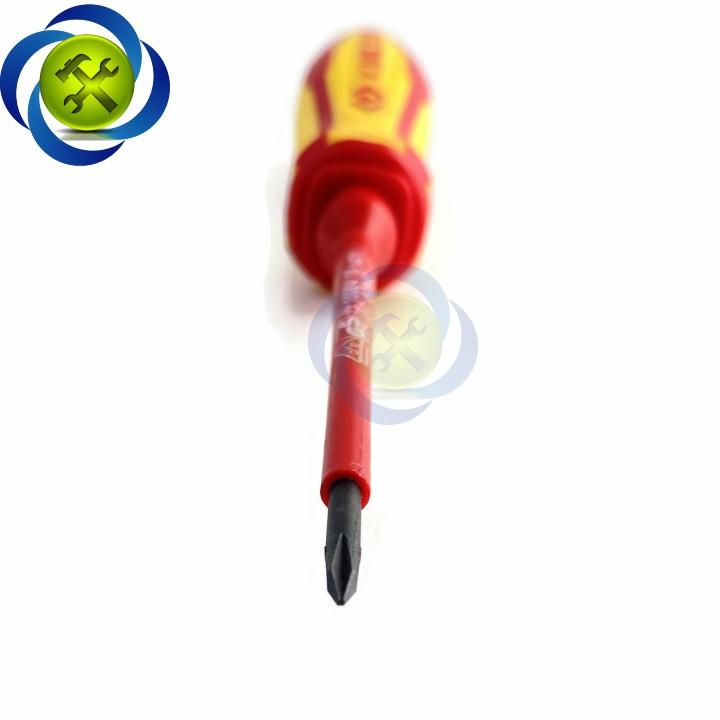 Vít bake cách điện PH0 Kingtony 14710003 dài 75mm cán đỏ - vàng