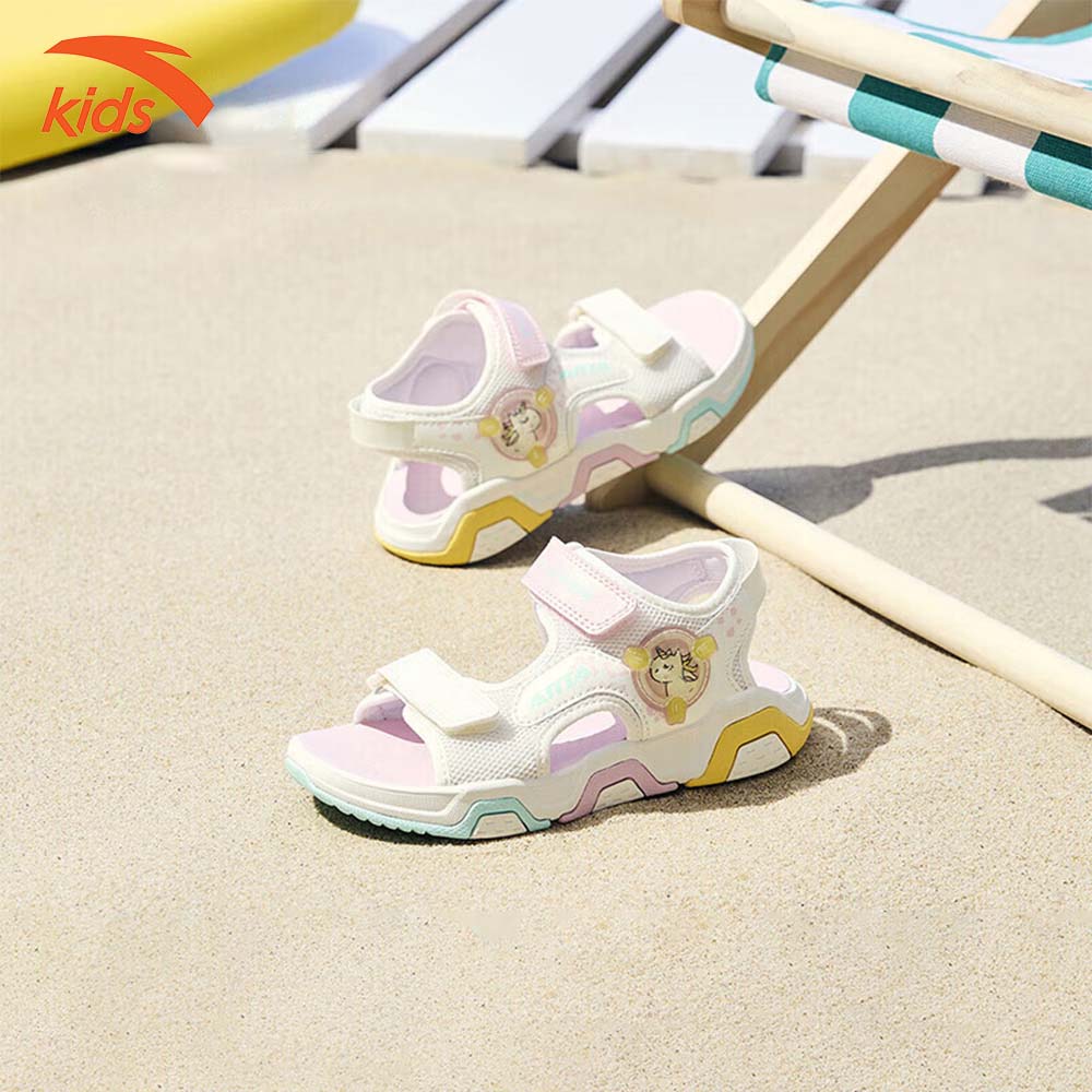 Sandals thời trang thể thao bé gái Anta Kids siêu nhẹ, quai dán tiện lợi, thoáng khí W322329971