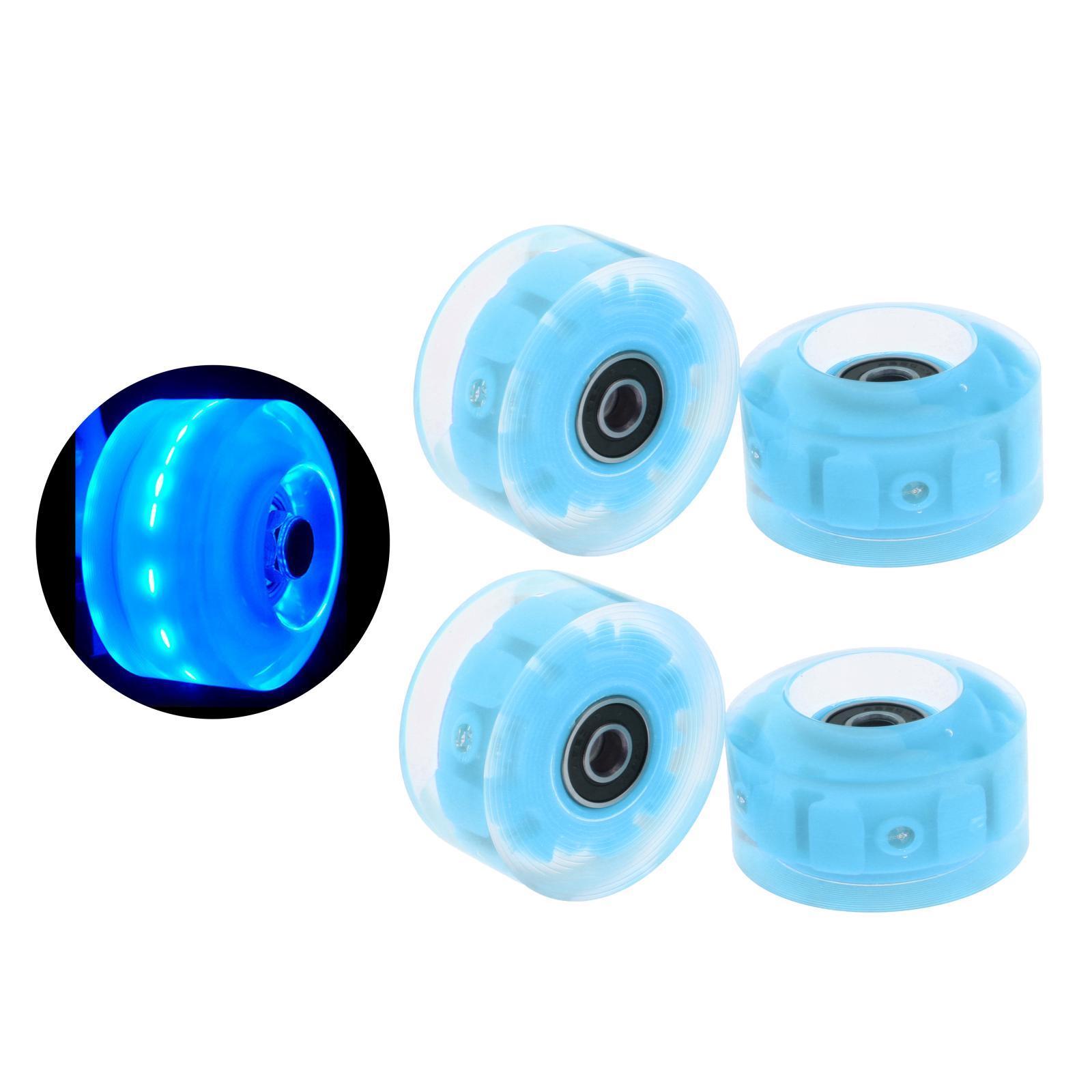 8x Luminous Roller Skate Wheels Light Up with Bearings Double Row Skateboard
