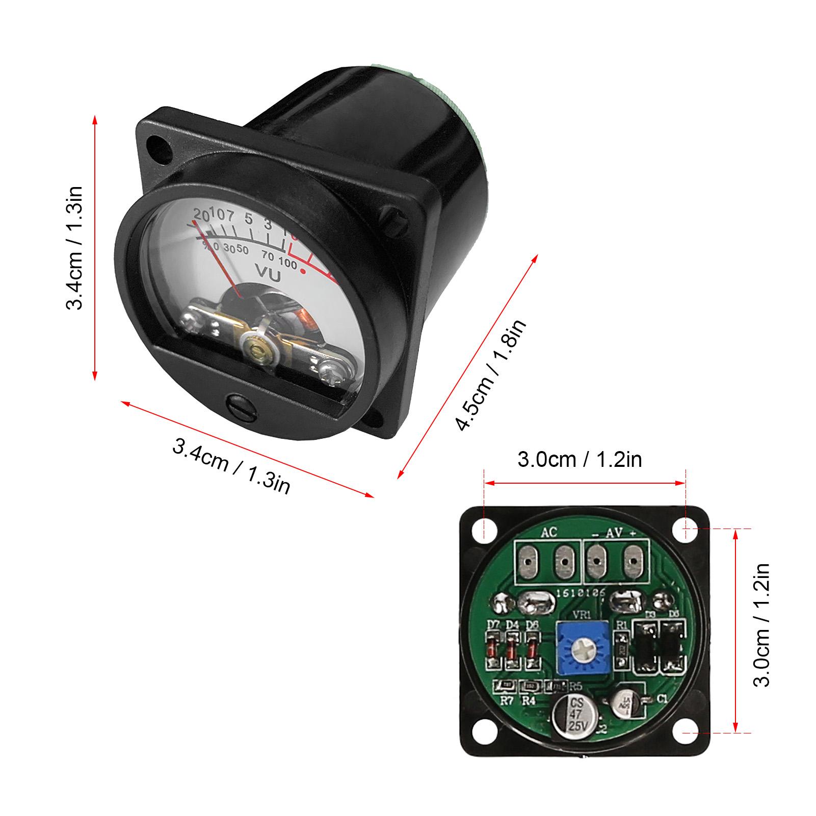 VU Meter 2 Pcs Panel VU Meters Warm Back Light Analog DB Sound Level Indicator Recording & Audio Level Amp with Driver