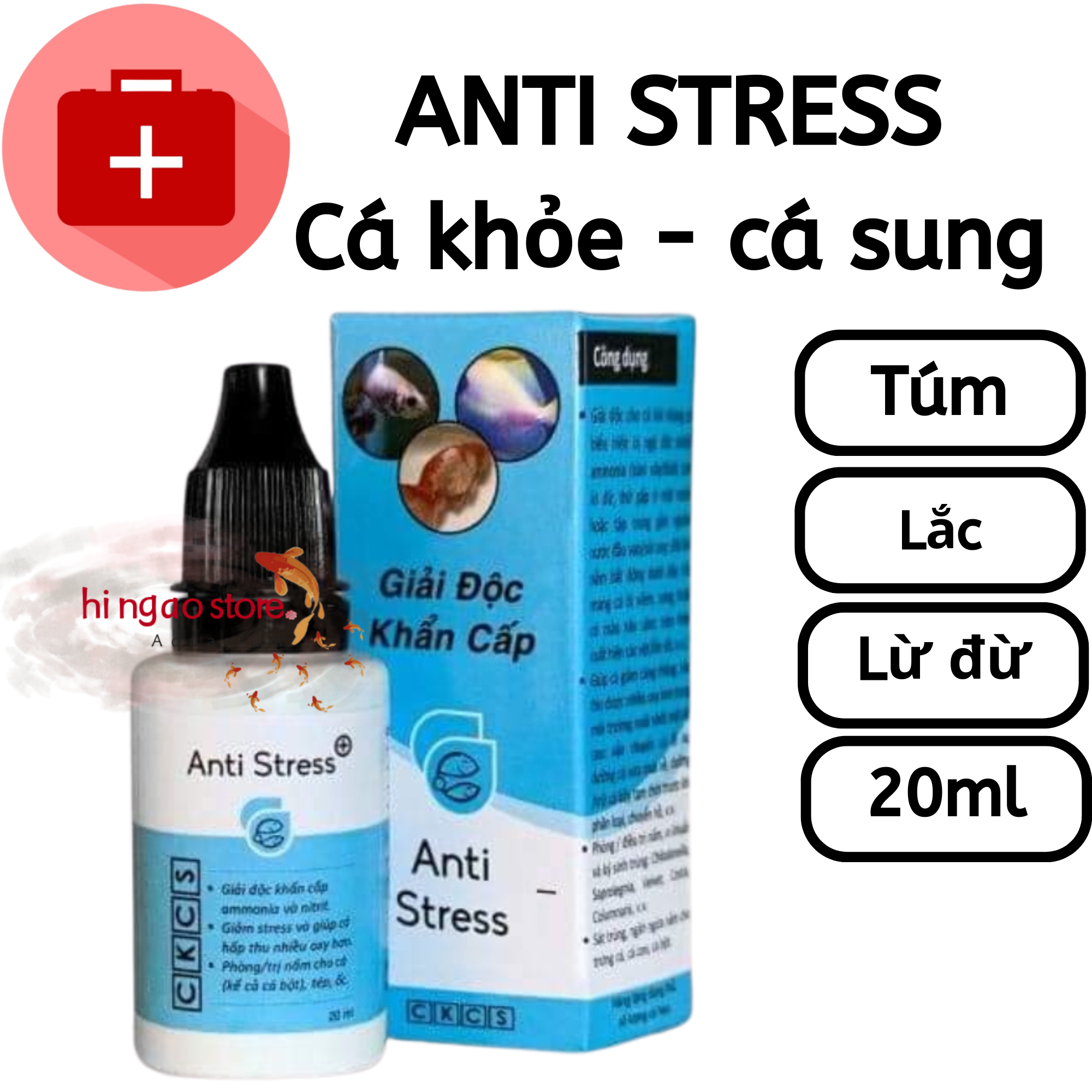 CKCS Anti Stress giải độc khẩn cấp - Cá khỏe & cá sung - Hingaostore.