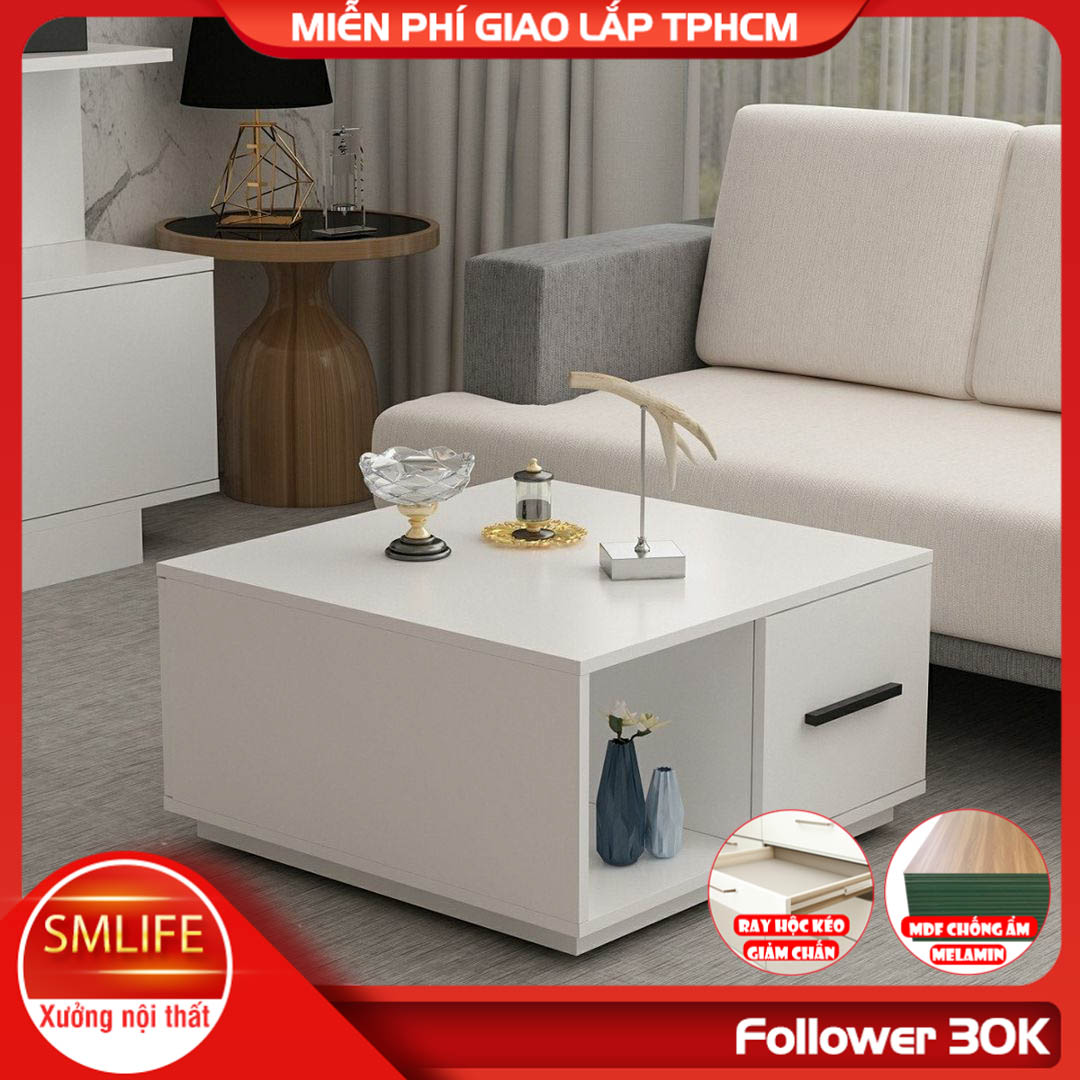 Bàn trà bằng gỗ cho phòng khách gia đình SMLIFE Cogitum