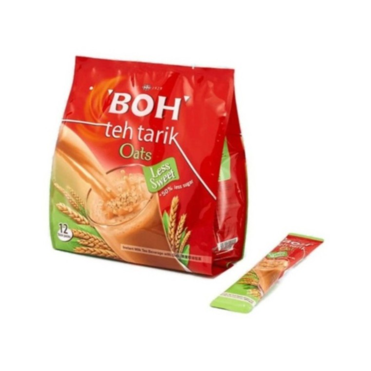 BỘT TRÀ SỮA VỊ YẾN MẠCH TÍ NGỌT HIỆU BOH - BOH TEH TARIK OAT LESS SWEET (12's)