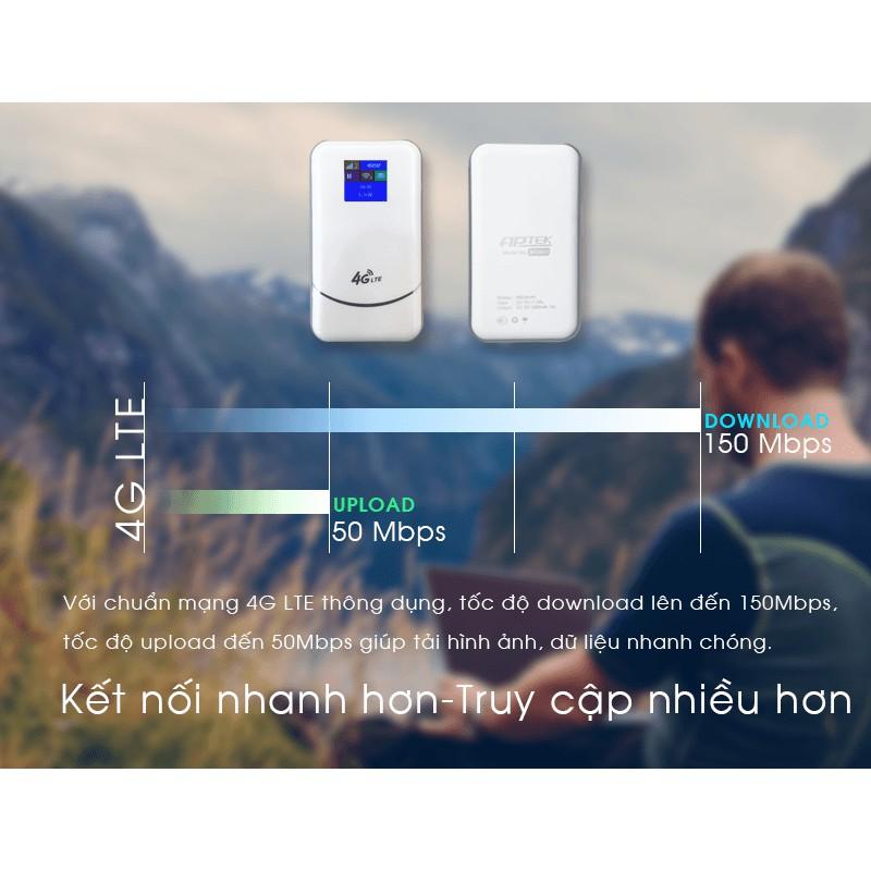 APTEK M6800 - Wi-Fi di động 4G LTE - Pin 6800mAh - Phát Sóng Cực Mạnh - Chính Hãng - Bảo Hành 12 Tháng.