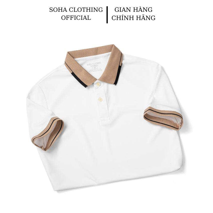 Áo Thun Polo Nam Basic TRƠN cổ phối vải Cá Sấu chuẩn form,hình in sắc nét, POLO T 22-SoHa Clothing