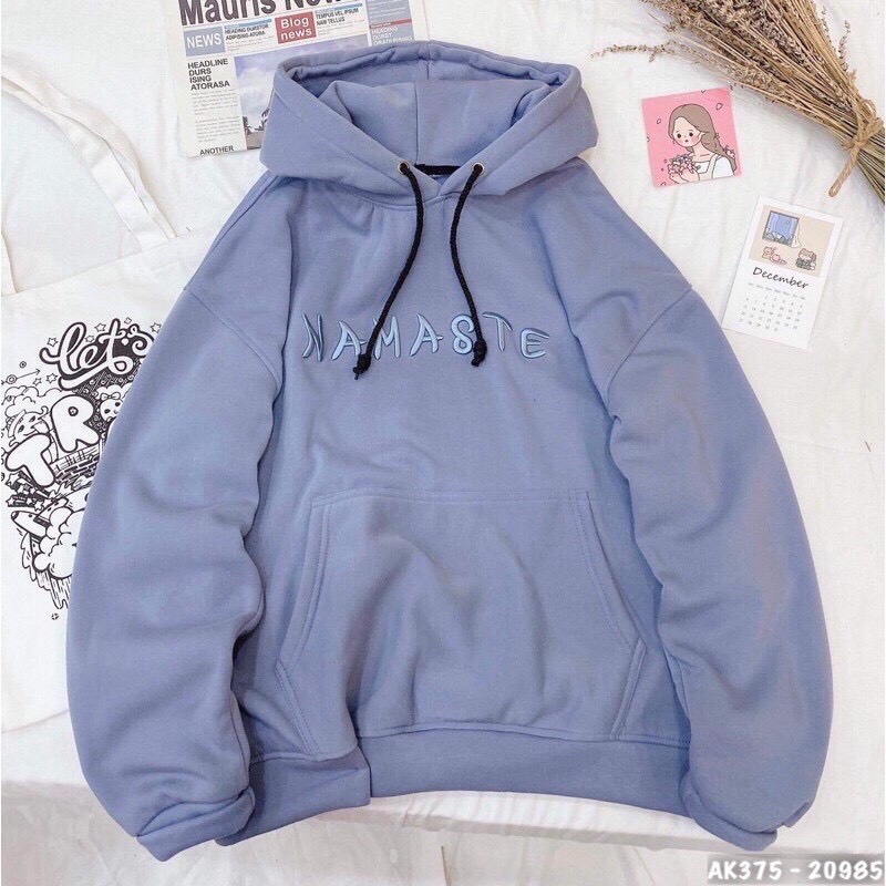 Áo Hoodies nỉ ngoại tay phồng cánh dơi Unisex thêu chữ thời trang TiH030