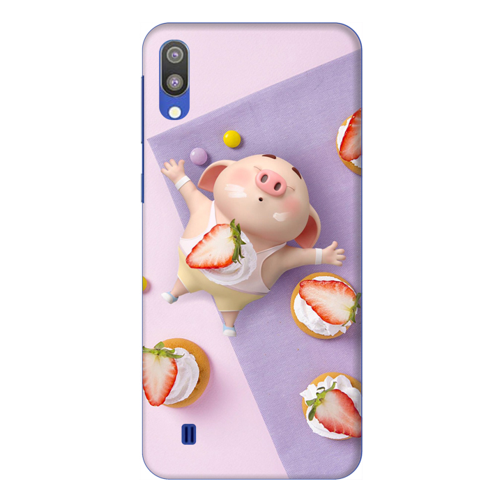 Ốp lưng dành cho điện thoại Samsung Galaxy M10 hình Heo Con Ăn Dâu - Hàng chính hãng