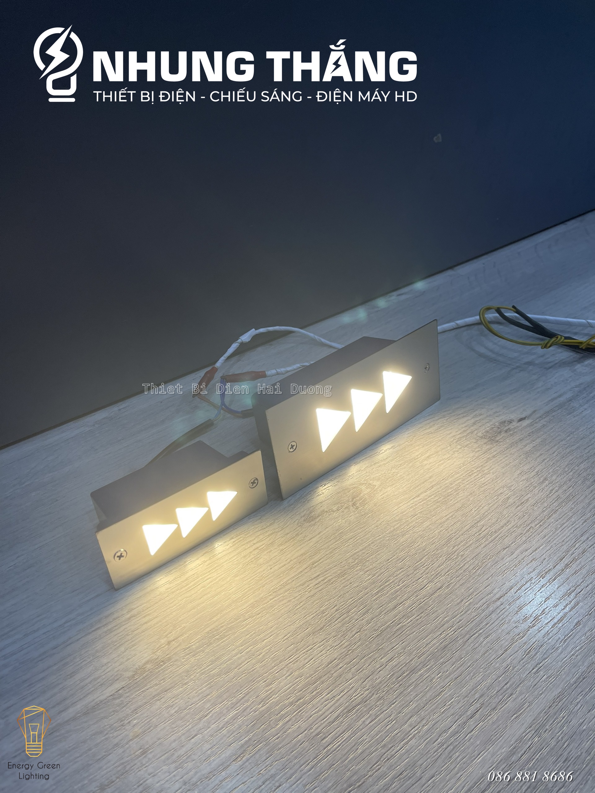 Đèn Âm Tường,Chân Cầu Thang DA-04 LED Hình Tam Giác- Chống Nước IP65 - Mặt Nhôm Cao Cấp - Có Video