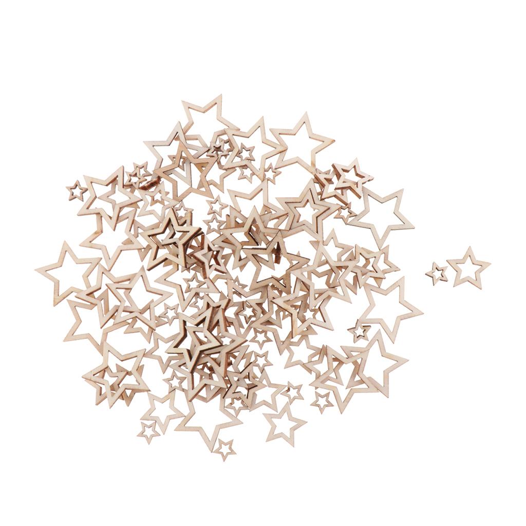 100 Miếng Gỗ Tự Nhiên Chưa Hoàn Thành Cutout Lát Cho DIY Thủ Công Trang Trí