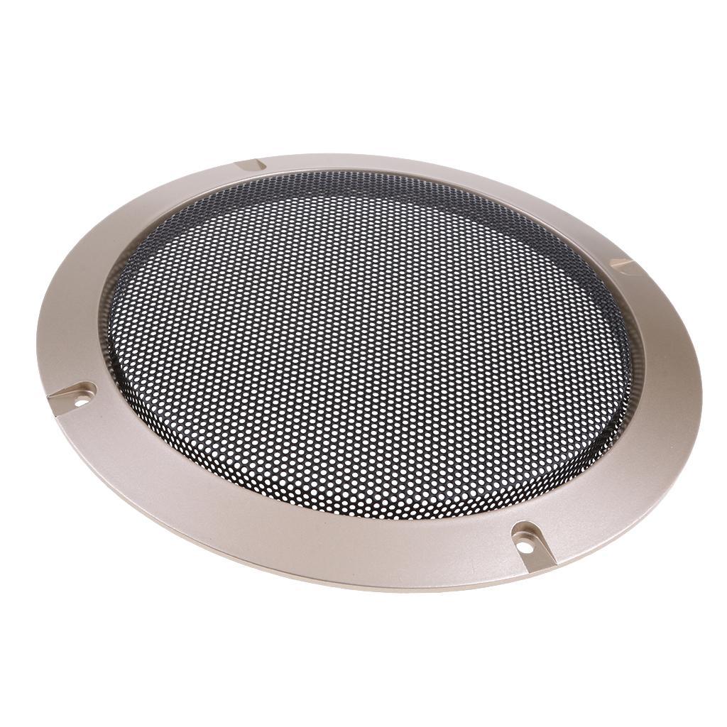 6.5inch Car Audio Speaker Cover Decorative Circle Metal Mesh Grille Gold
