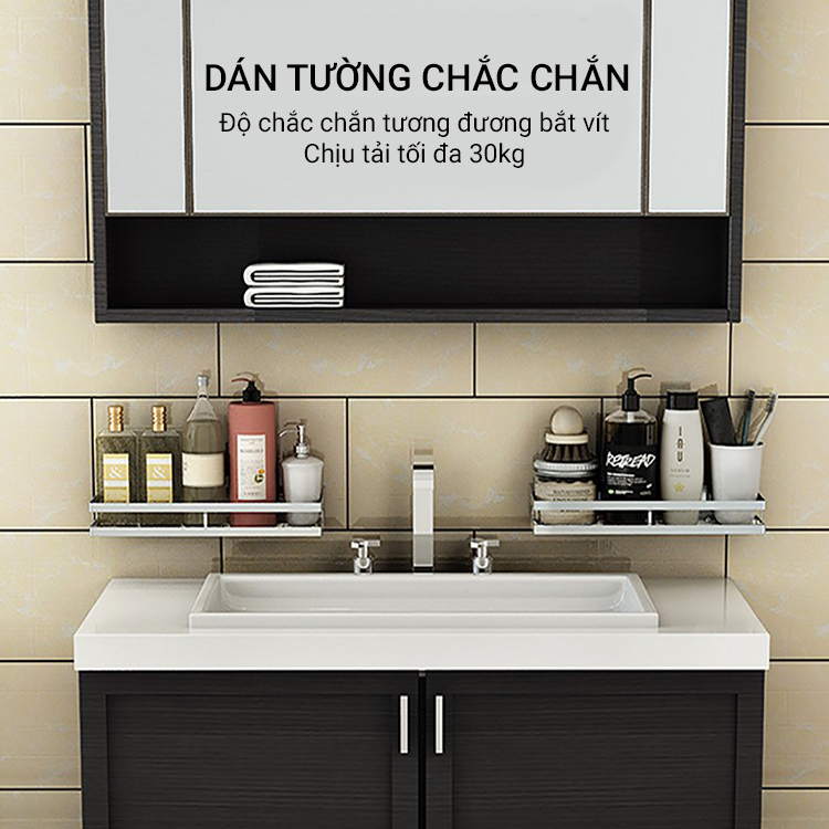 Kệ Để Đồ Dán Tường INOX 304 Thông Minh Cho Nhà Bếp, Nhà Tắm