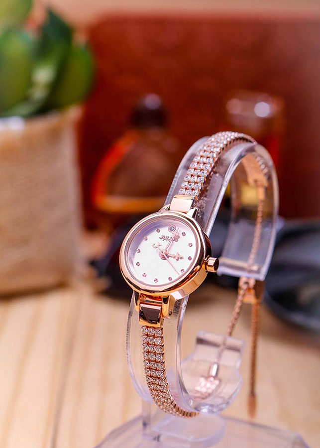 Đồng Hồ Julius Star Hàn Quốc JS-007B Dây Thép - Màu Đồng