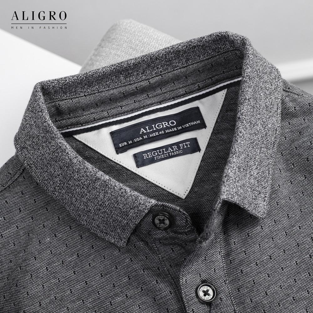 Áo polo nam cộc tay trơn màu xám đậm aligro ALGPLO46