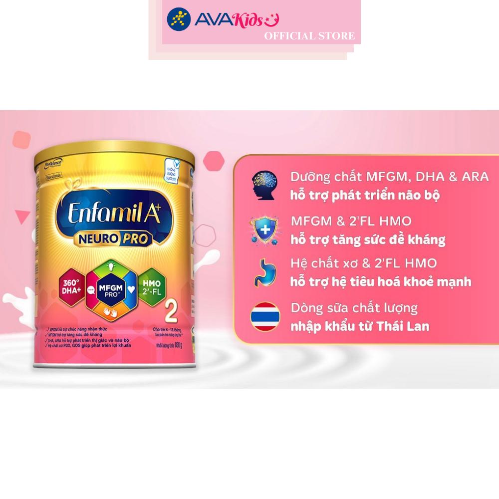 Sữa bột Enfamil A+ Neuropro số 2 830g (6 - 12 tháng)