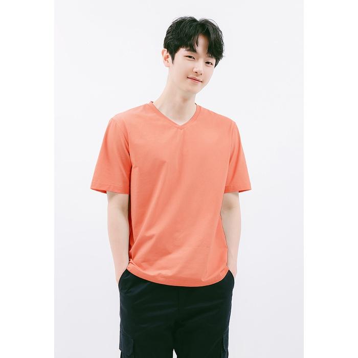 ÁO THUN TRƠN CỔ TIM NAM - BASIC PLUS V NECK T-SHIRT FOR MEN - LM21162001