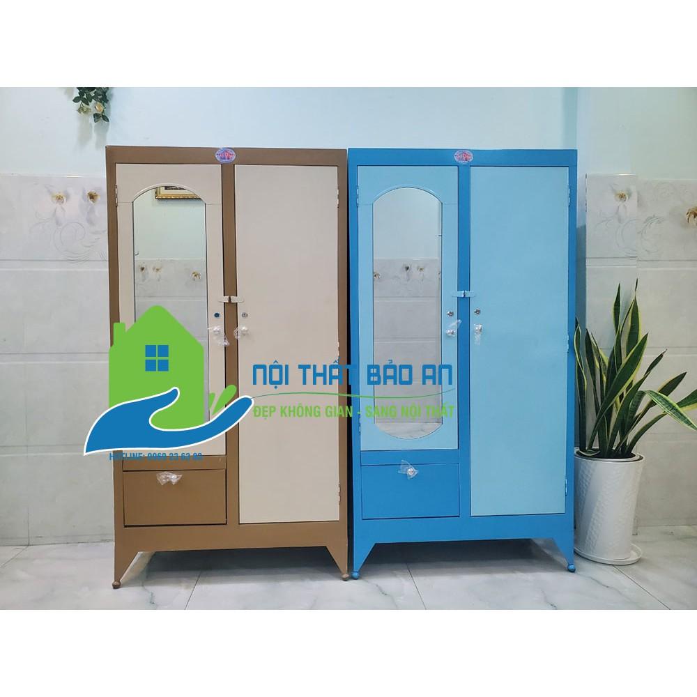Tủ sắt quần áo cao 1m6 ngang 90cm vàng kem - TSDT13