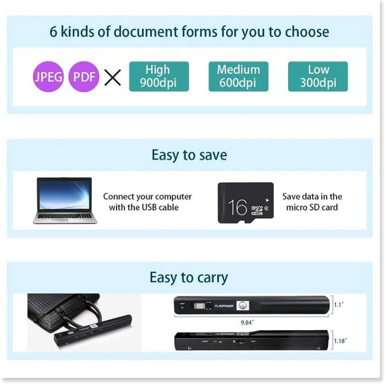 Máy Scan tài liệu cầm tay , thiết bị Scan màu di động - Gia Dụng SG