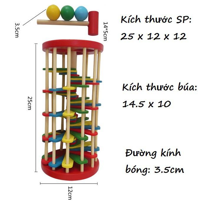 Bộ đồ chơi đập bóng lốc xoáy-thang lăn bóng nhiều màu cao cấp-giúp phát triển tư duy trí tuệ cao cho bé KB216028