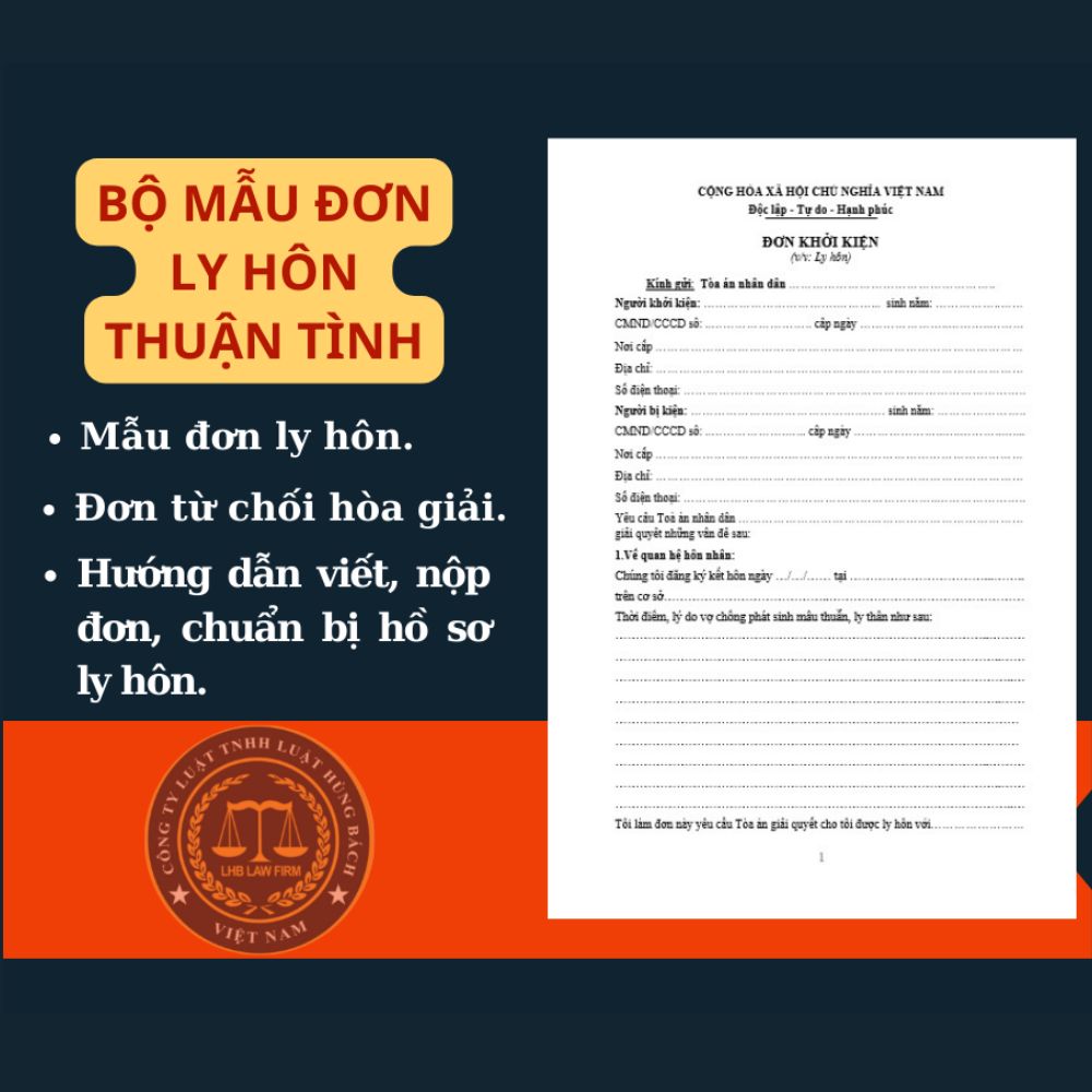 Mẫu đơn ly hôn Tòa án Quận Hà Đông + tài liệu luật sư hướng dẫn chi tiết