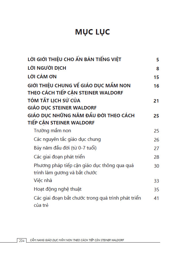 Sách Cẩm nang giáo dục mầm non theo cách tiếp cận Steiner Waldorf