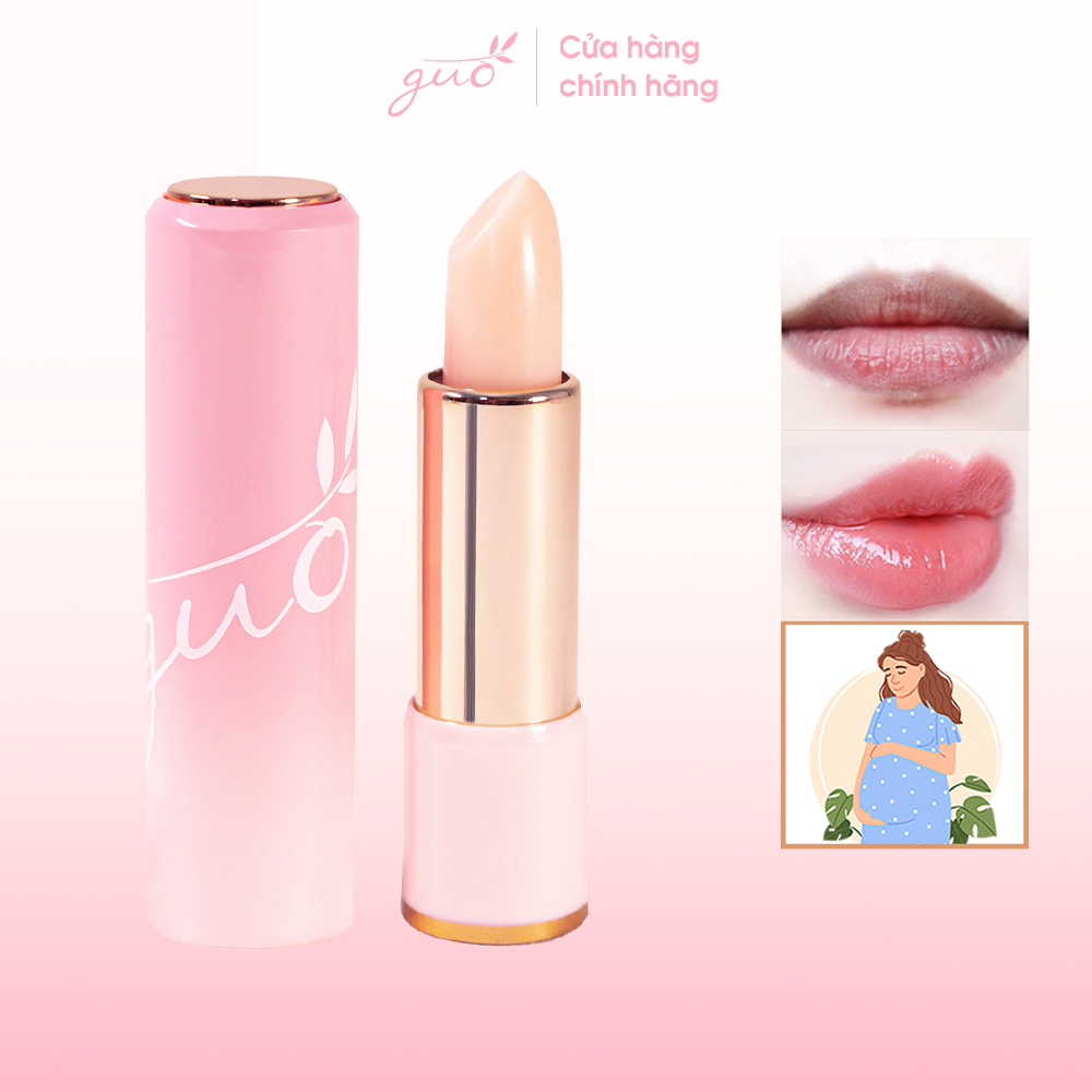 [Không Chì-Không dầu khoáng] Son Dưỡng Hồng Dâu An Toàn Bà Bầu GUO - Rose Touch Lip Balm 5gr