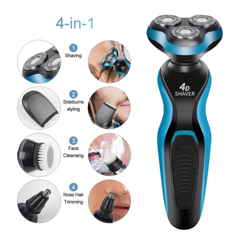 Máy cạo râu đa năng DS9288 4 in 1 Shaver có thể thay đầu cạo chống nước IPX7 - Hàng nhập khẩu