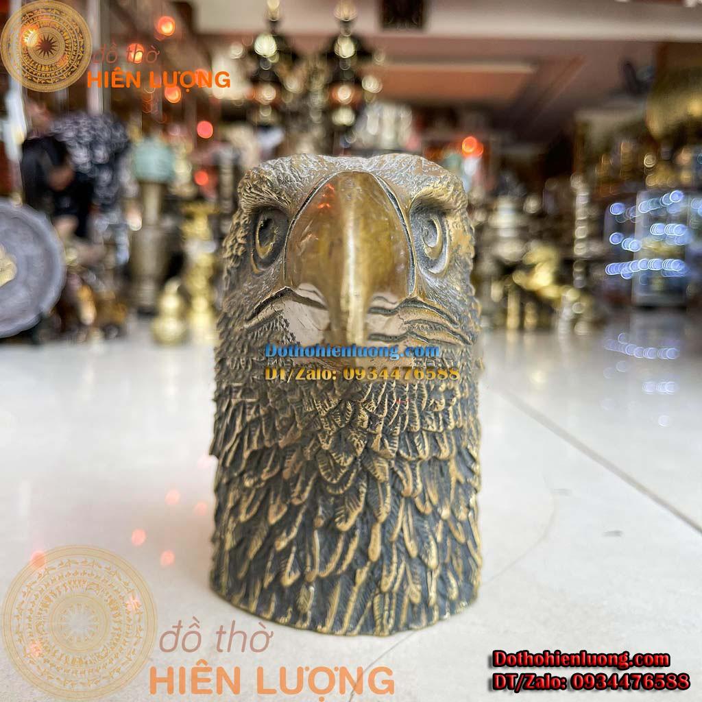 Tượng Đầu Chim Đại Bàng Bằng Đồng Nguyên Chất Cao 15cm - Vật Phẩm Trang Trí Bàn Làm Việc Đẹp